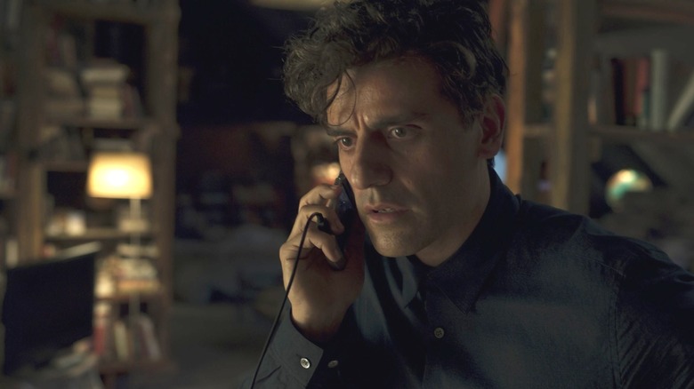 Steven Grant speaking on the phone in "Moon Knight" (2022)