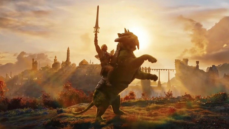 He-Man riding atop Battle Cat in Masters of the Universe (2026)