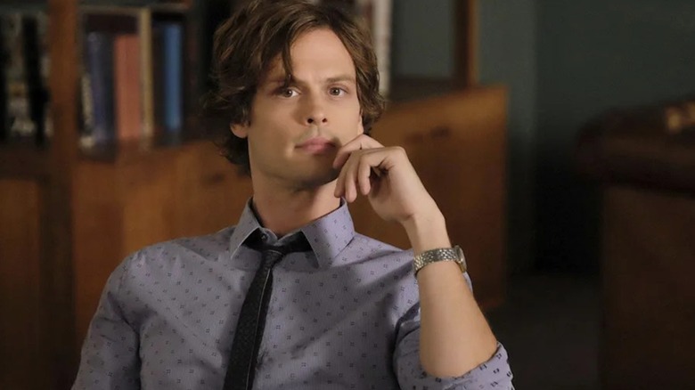 Spencer Reid sitting in his office on