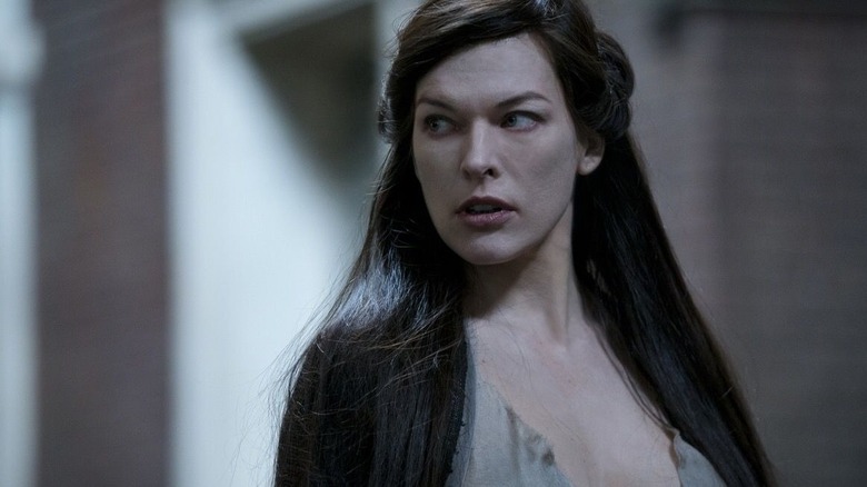 Nimue looking serious