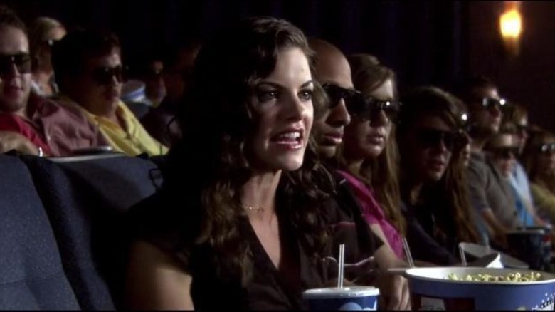 Janet Cunningham sitting in a movie theater