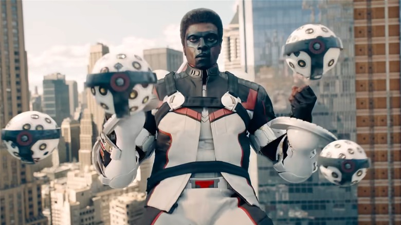 Mister Terrific (Edi Gathegi) attacking with orbs in 