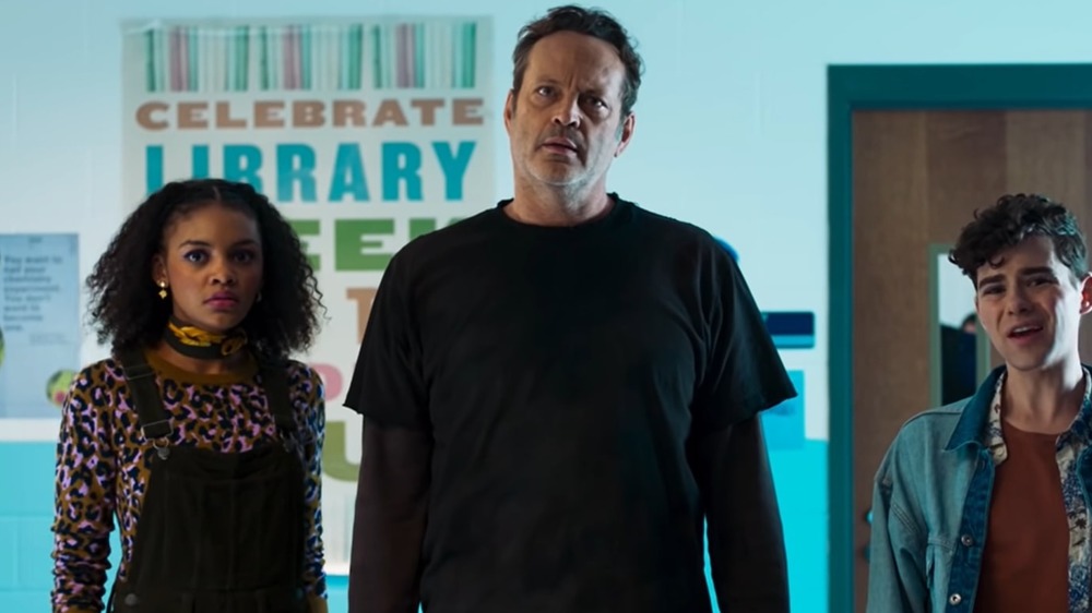 Celeste O'Connor, Vince Vaughn, and Misha Osherovich in Freaky