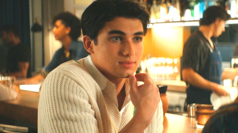 Hunter touching his chin in "Off Campus."