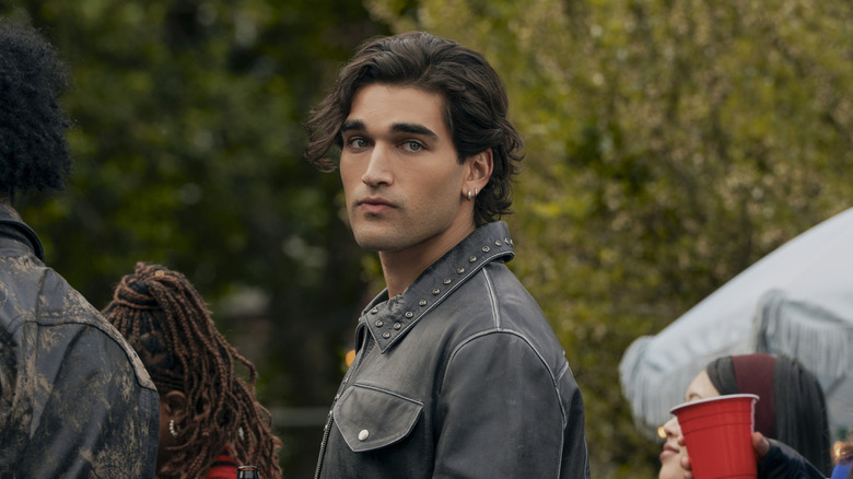 Justin staring into the distance in "Off Campus"