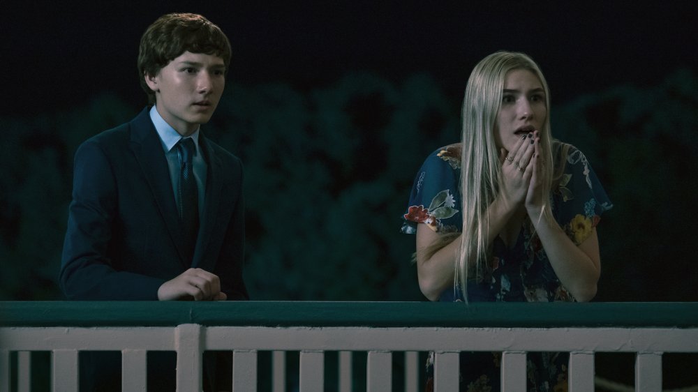 Skylar Gaertner as Jonah Byrde and Sofia Hublitz as Charlotte Byrde on Ozark