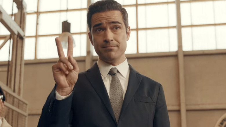 Pancho Reyes holding up two fingers