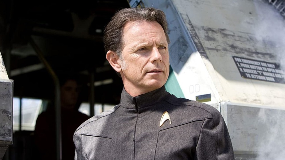 Captain Pike in grey uniform