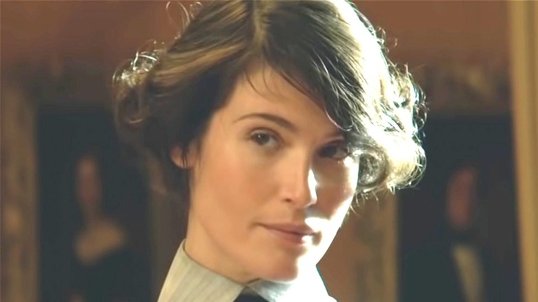 Gemma Arterton looking serious in The King's Man