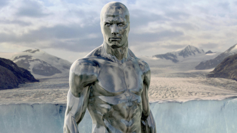 The Silver Surfer staring