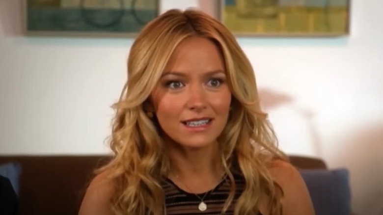 Becki Newton looking trepidatious
