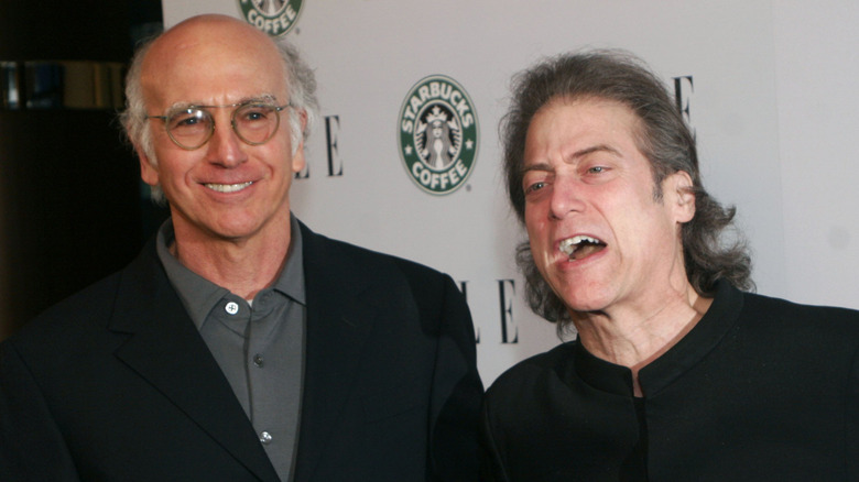 Richard Lewis and Larry David mugging