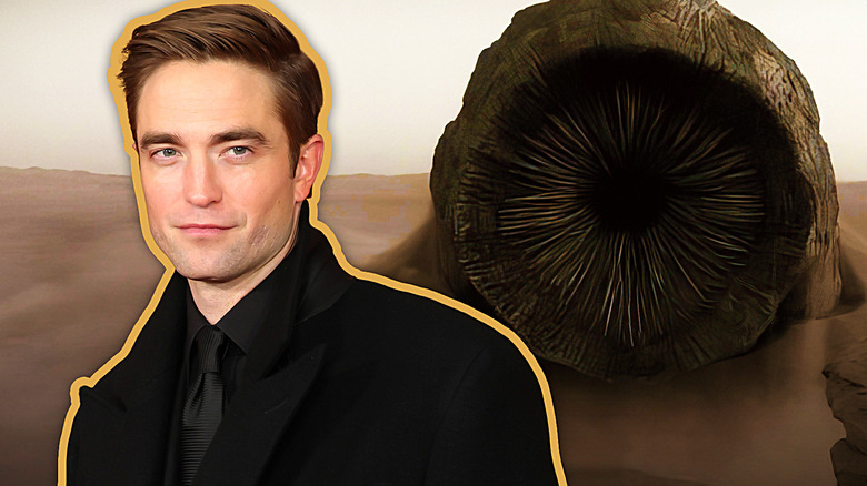 Robert Pattinson with sandworm composite