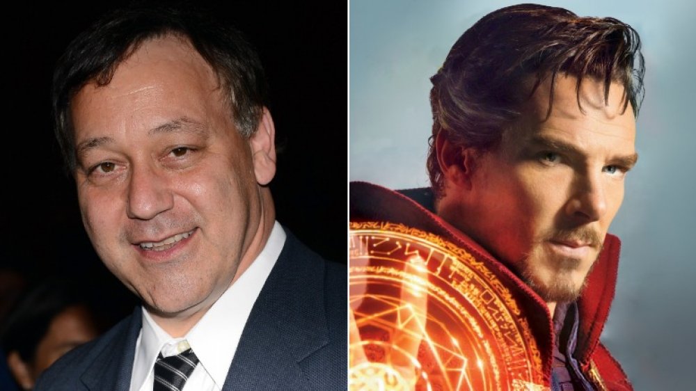 Sam Raimi and Benedict Cumberbatch as Doctor Strange