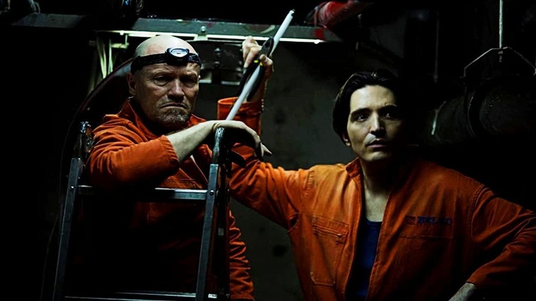 Michael Rooker and David Dastmalchian in "The Belko Experiment"