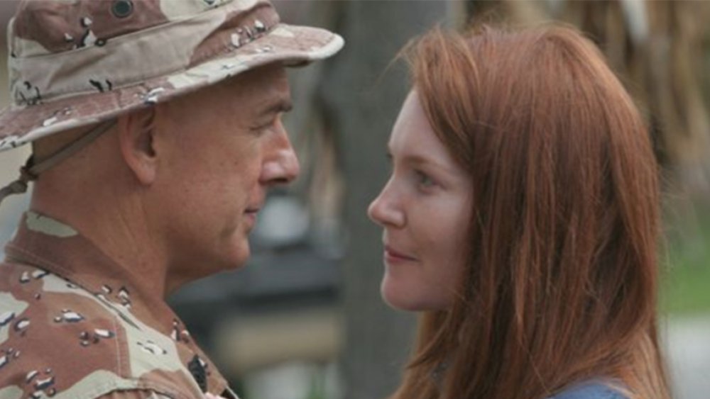 Mark Harmon as Leroy Jethro Gibbs and Darby Stanchfield as his wife Shannon on NCIS