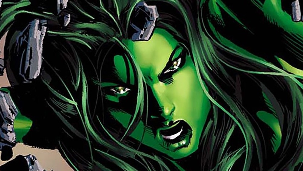 She-Hulk busting through a wall