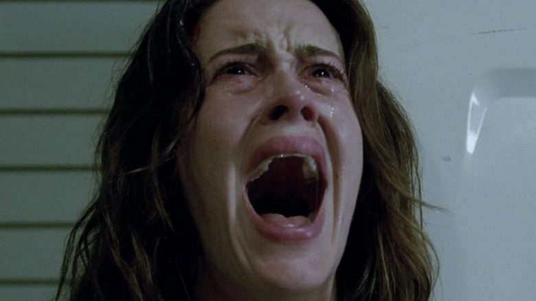 Sarah Paulson screaming in American Horror Story: Asylum