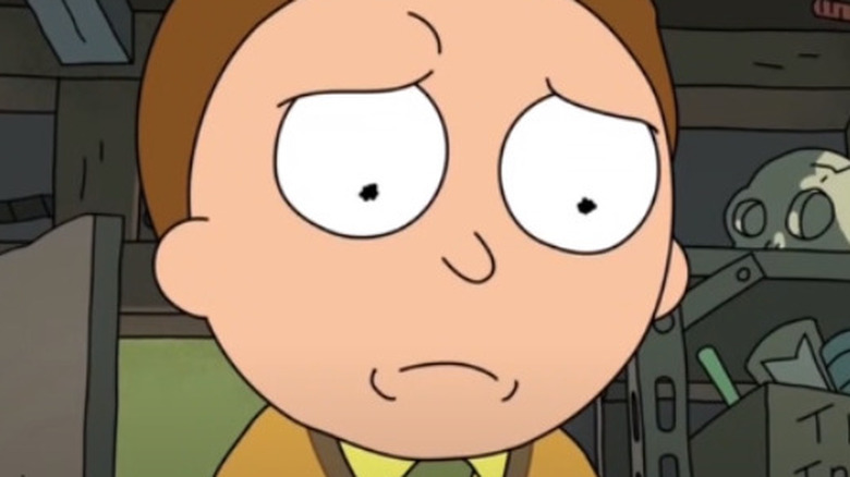Morty frowning in Adult Swim 