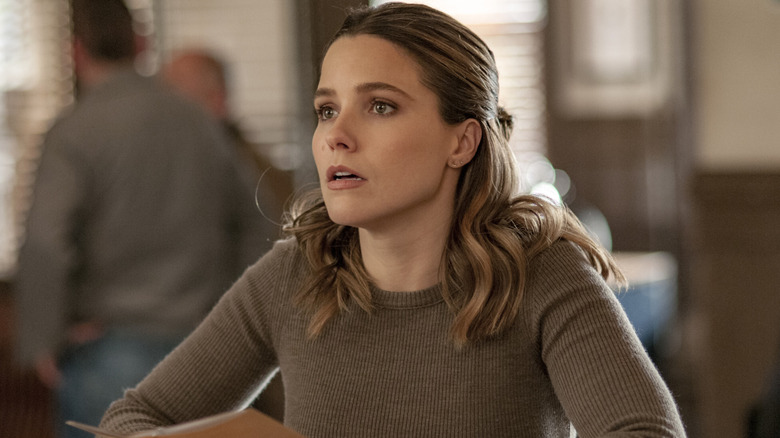Erin Lindsay looking serious on Chicago PD