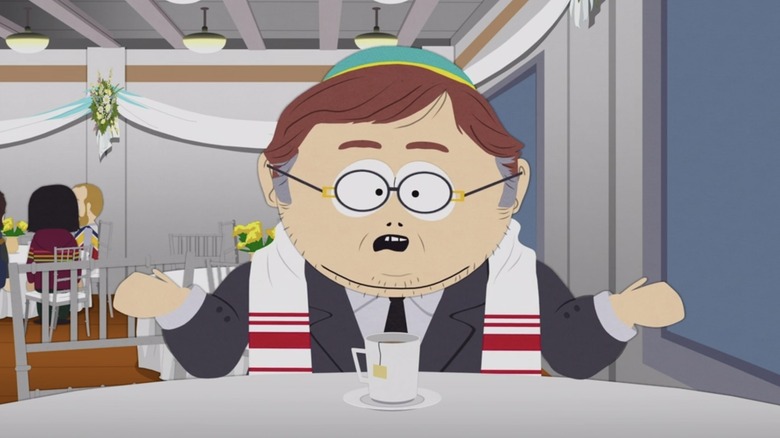 Adult Cartman at a table