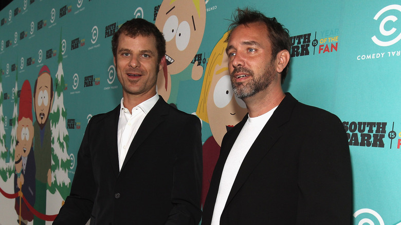 Trey Parker and Matt Stone at event