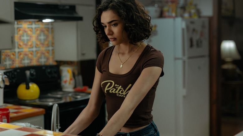 Paulina Chavez as Ariana in Landman in a kitchen
