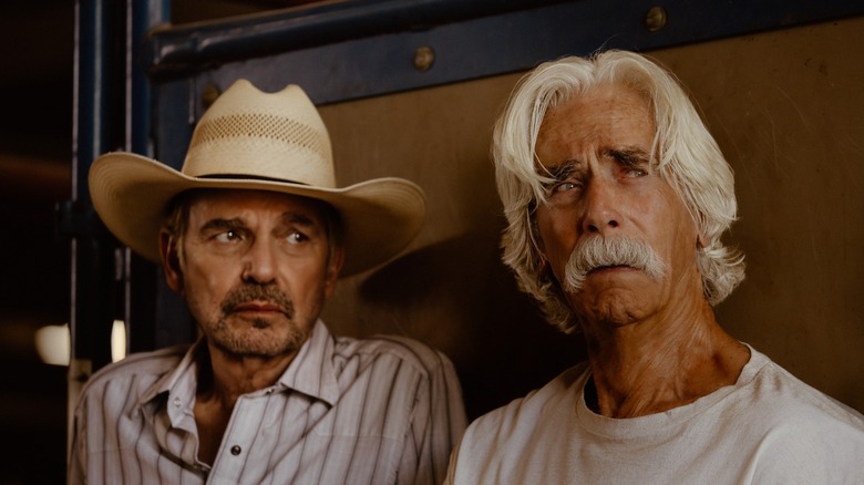 Billy Bob Thornton as Tommy and Sam Elliott as T.L. in Landman