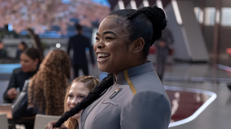 S.A.M. smiling in Star Trek: Starfleet Academy