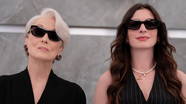 Miranda Priestly and Andy Sachs in an elevator in 
