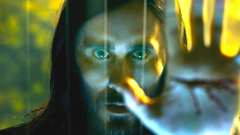 Jared Leto as Morbius with hand out
