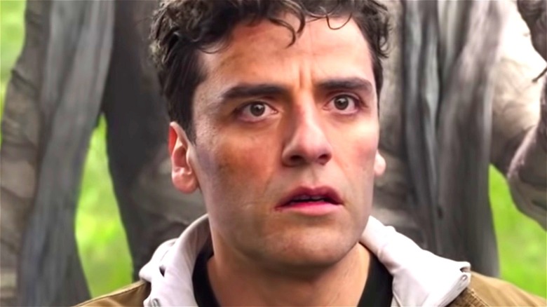 Oscar Isaac as Marc Spector looking scared