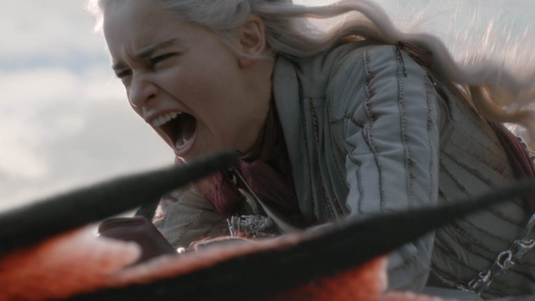 Emilia Clarke as Daenerys Targaryen on Game of Thrones season 8 episode 4 The Last of the Starks