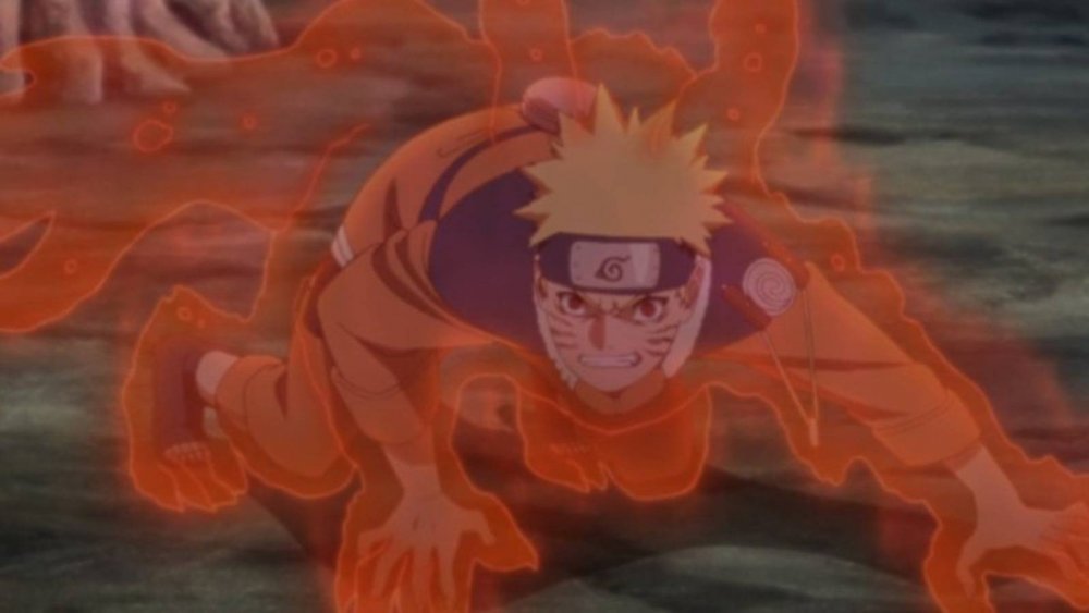 Naruto in his Nine-Tails form in the hit anime series