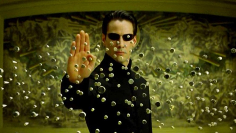 Neo stopping bullets mid-flight