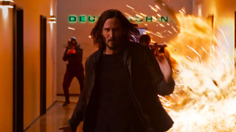 Keanu Reeves in the Deus Machina building