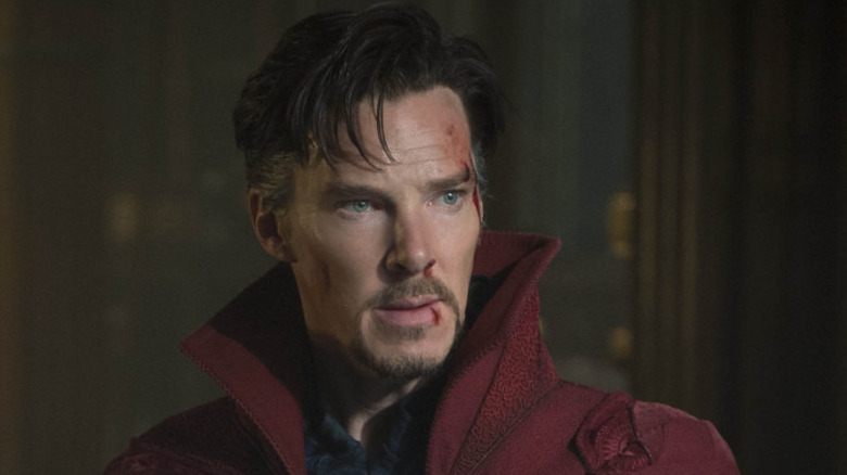 Benedict Cumberbatch as Doctor Strange with blood on face