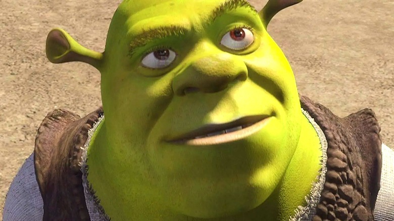 Shrek grimacing