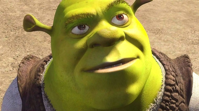 Shrek grimacing