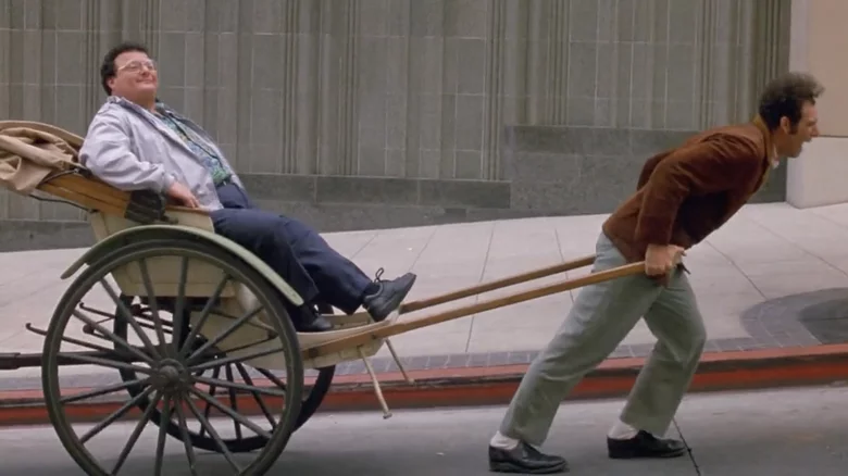 why the rickshaw scene from seinfeld's the bookstore was so difficult to film