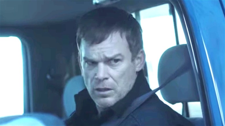 Dexter Morgan wearing a seatbelt