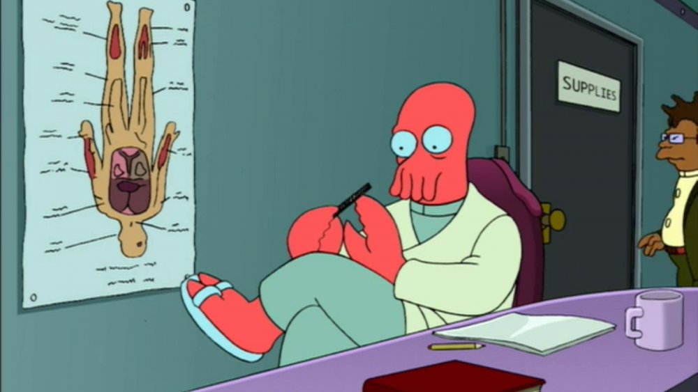 Zoidberg and Hermes from Comedy Central's Futurama