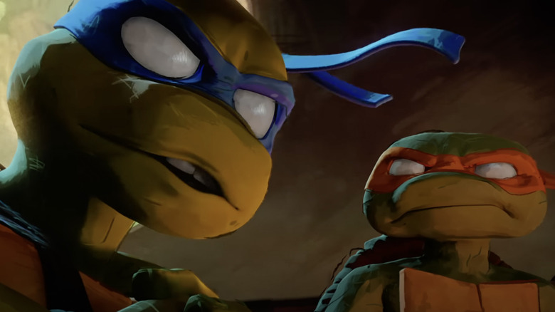 Blue and Orange mutant ninja turtles 