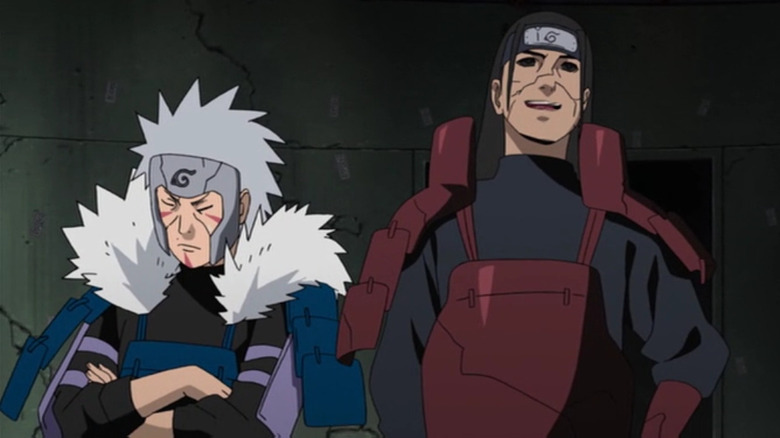 Reanimated Tobirama standing next to Hashirama