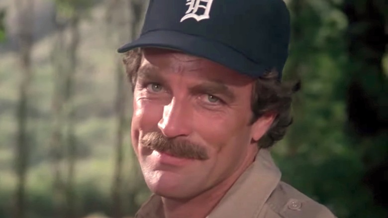 Magnum P.I. wearing Tigers hat