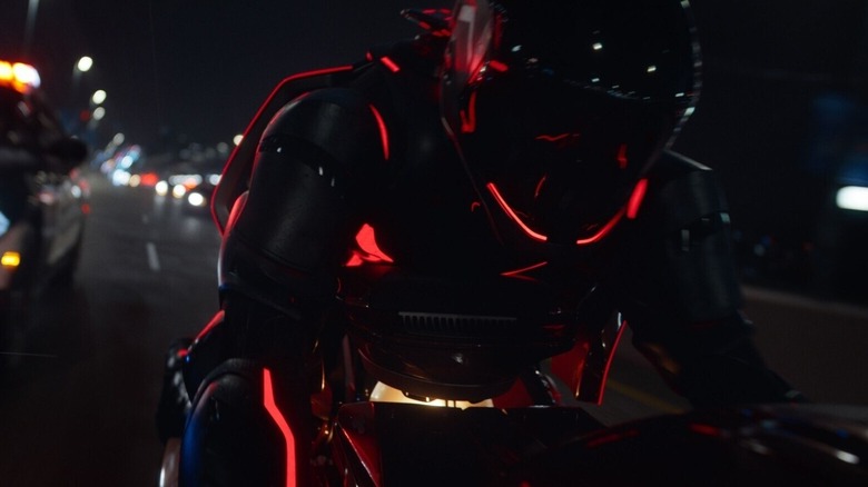 Ares outrunning his opponents in Tron: Ares