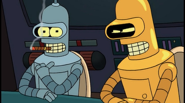 Bender and Gold Bender in Futurama