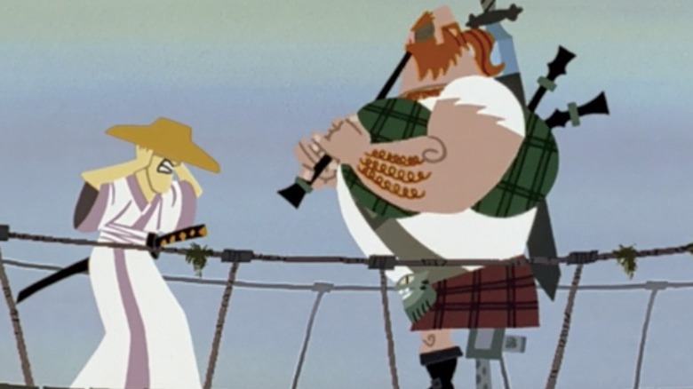 Samurai Jack and The Scotsman on a bridge