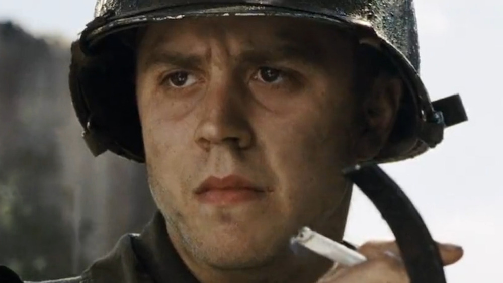 Giovanni Ribisi smoking in WWII fatigues