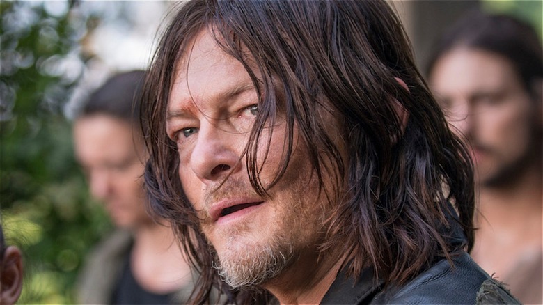 Daryl with mouth open on The Walking Dead